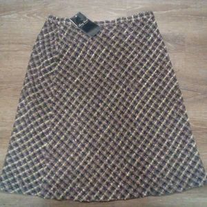 Terry Lewis Classic Luxuries Textured Tweed - Tan, Yellow, Brown Skirt, sz 1X